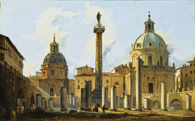 ₴ Картина міського пейзажу художника від 198 грн.: Вид на форум Траяна в Римі