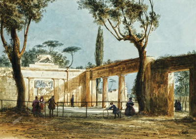 ₴ Картина міського пейзажу художника від 221 грн.: Прогулянка у вілі Боргезе, Рим