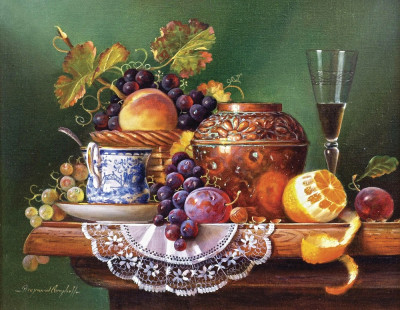 ₴ Репродукция натюрморт от 247 грн.: Натюрморт с фруктами на столе