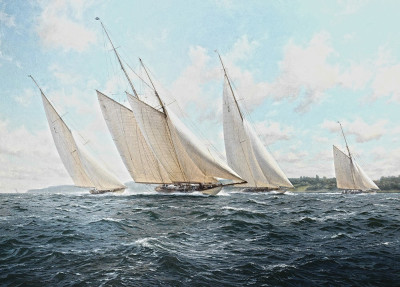 ⚓Репродукция морской пейзаж от 229 грн.: Соперничество яхт "Камбрия", "Кандида" и "Белый вереск II"