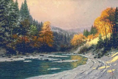 ₴ Репродукция пейзаж от 217 грн.: Осенний снег