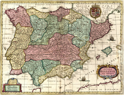 ₴ Стародавні карти високої роздільної здатності від 247 грн.: Іспанія Нова
