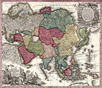 ₴ Стародавні карти високої роздільної здатності від 356 грн.: Азія з усіма імперіями, провінціями, штатами та островами