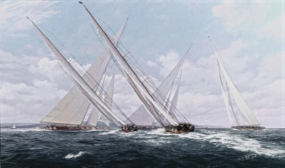⚓Репродукція морський пейзаж від 199 грн.: "Яс" очолює гонку Королівського південного яхт клубу