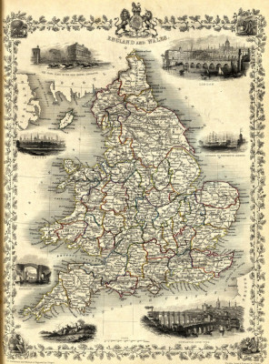 ₴ Стародавні карти високої роздільної здатності від 257 грн.: Англія та Уельс