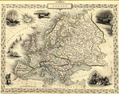 ₴ Стародавні карти високої роздільної здатності від 325 грн.: Європа