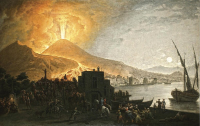 ₴ Репродукция пейзаж  от 243 грн.: Извержение Везувия 1767 года, вид из Понте делла Маддалены
