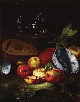 ₴ Репродукція натюрморт від 247 грн.: Лютня, посуд та фрукти