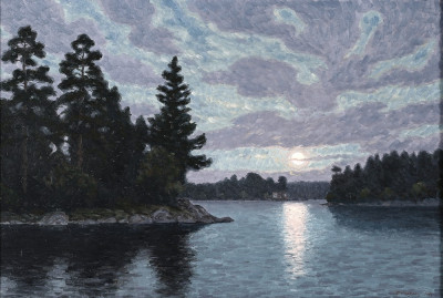₴ Репродукція краєвид від 217 грн.: Сутінки над озером