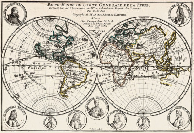 ₴ Стародавні карти високої роздільної здатності від 293 грн.: Карта світу або загальна карта Землі