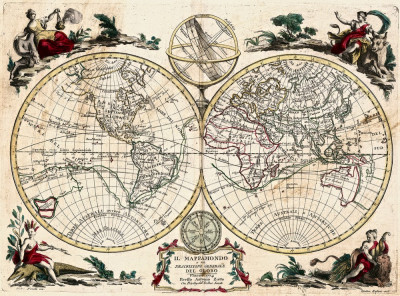 ₴ Стародавні карти високої роздільної здатності від 235 грн.: Глобус або загальний опис земної кулі