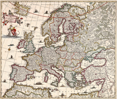 ₴ Стародавні карти з високою роздільною здатністю від 390 грн.: Європа