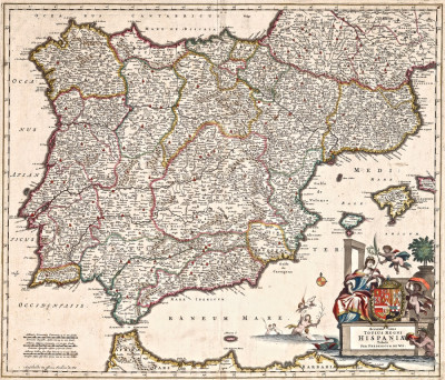 ₴ Стародавні карти з високою роздільною здатністю від 390 грн.: Карта найбільш точної Іспанії