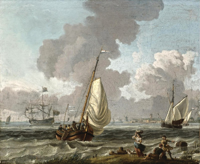 ⚓Репродукція морський краєвид від 259 грн.: Малі голландські судна у прибережних водах