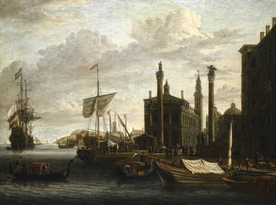 ⚓Репродукция морской пейзаж от 235 грн.: Каприччио в Венеции с базиликой Святого Марка и дворцом Дожей