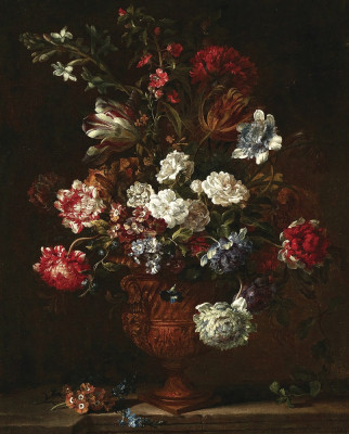 ₴ Репродукція натюрморт від 237 грн.: Букет квітів у теракотовій вазі