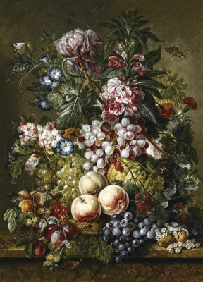 ₴ Репродукція натюрморт від 204 грн.: Квіти та фрукти
