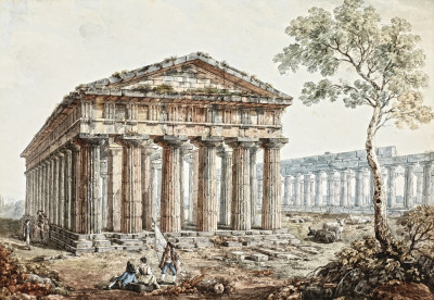 ₴ Репродукція краєвид від 223 грн.: Вид на храм Посейдону, Пастум