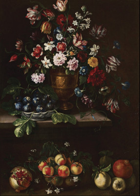 ₴ Репродукція натюрморт від 268 грн.: Квіти та фрукти