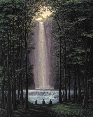 ₴ Репродукція краєвид від 318 грн.: Споглядачі водоспаду