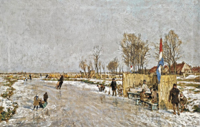 ₴ Репродукция пейзаж от 211 грн.: Зимние забавы на голландском канале