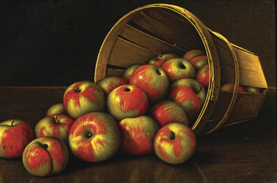 ₴ Репродукція натюрморт від 285 грн.: Перекинутий кошик яблук