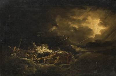 ⚓Репродукция морской пейзаж от 285 грн.: Крушение фрегата возле Пуэрто-Рико во время великого урагана 1780 года