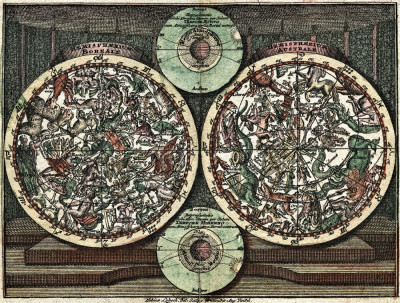 ₴ Стародавні карти високої роздільної здатності від 241 грн.: Південна та північна зіркові півкулі