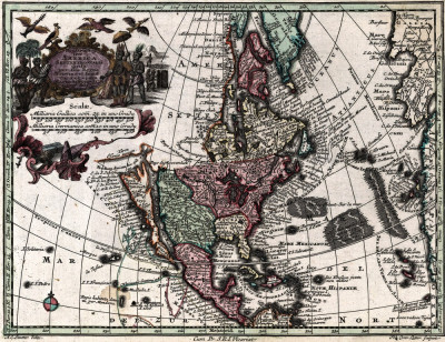 ₴ Древние карты высокого разрешения от 247 грн.: Новый мир и Северная Америка, Южная Америка