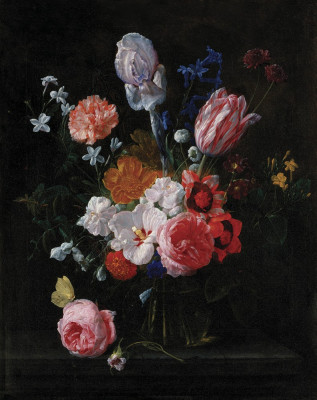 ₴ Репродукція натюрморт від 356 грн.: Букет квітів у кришталевій вазі