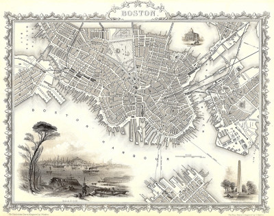 ₴ Стародавні карти високої роздільної здатності від 333 грн.: Бостон