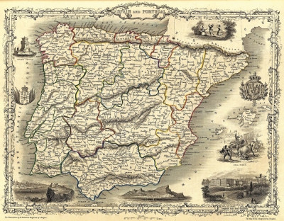 ₴ Стародавні карти високої роздільної здатності від 325 грн.: Іспанія та Португалія