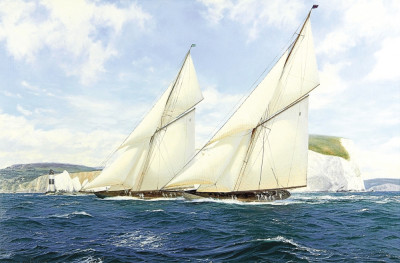 ⚓Репродукция морской пейзаж от 217 грн.: "Лулворт" и "Шэмрок" от Ниглс, 1929