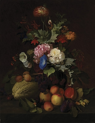 ₴ Репродукция натюрморт от 325 грн.: Натюрморт с фруктами и цветами