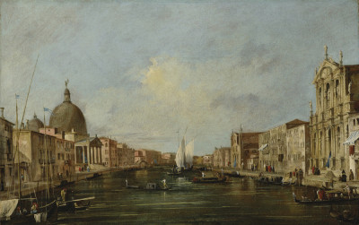 ₴ Картина городской пейзаж известного художника от 157 грн.: Большой канал Венеции, Церковь Сан-Симеон-Пикколо
