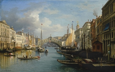Картина городской пейзаж от 169 грн.: Венеция, вид на Гранд-канал и мост Риальто с юга