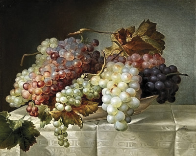₴ Репродукція натюрморт від 333 грн.: Виноград на порцеляновому блюді