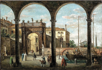 ₴ Репродукція міський краєвид від 223 грн.: Каприччіо з палацом біля каналу