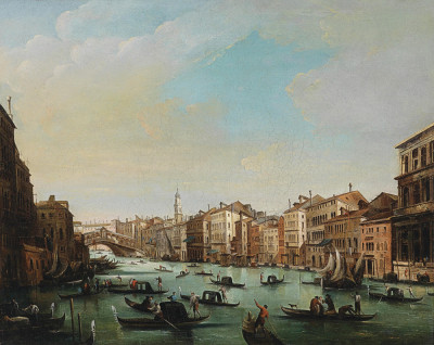 ₴ Репродукція міський краєвид від 253 грн.: Венеція, вид з Великого каналу на міст Ріальто