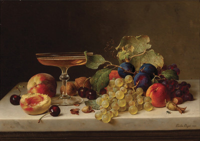 ₴ Репродукція натюрморт від 337 грн.: Літні фрукти та шампанське