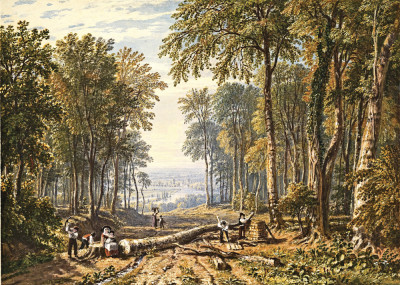 ₴ Репродукция пейзаж от 229 грн.: Лесорубы в Парк-Плейс, Хенли, за рекой Темза