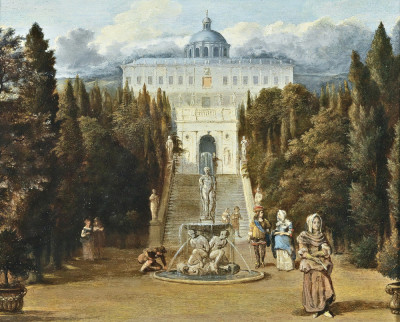 ₴ Репродукція міський краєвид 333 грн.: Вид на парк вілли на околицях Риму
