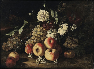 Репродукція натюрморт від 235 грн.: Натюрморт з квітами та фруктами