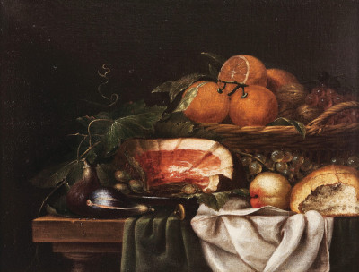 ₴ Репродукція натюрморт від 317 грн.: Шинка, інжир та апельсини
