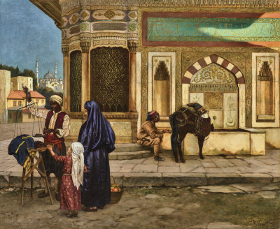 ₴ Репродукція побутовий жанр від 259 грн.: Продавець фініків біля фонтану Ахмеда III, Константинополь