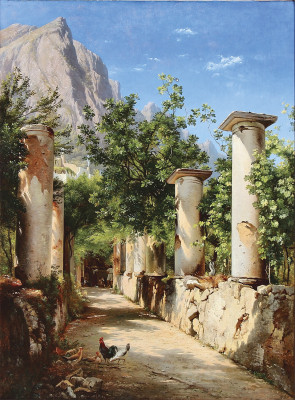 ₴ Репродукция пейзаж от 200 грн: Античная колоннада, Италия