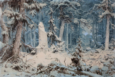 ₴ Репродукция пейзаж от 179 грн.: Заснеженный лес