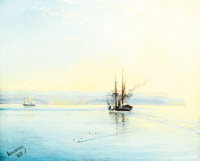 ₴ Купить картину море известного художника от 193 грн.: Пароход возвращается домой