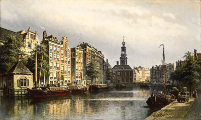₴ Репродукция городской пейзаж от 261 грн.: Вид Сингела в Амстердаме