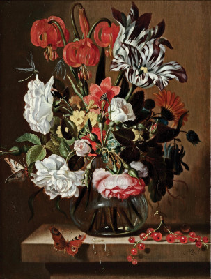₴ Репродукция цветочный натюрморт от 320 грн.: Цветы в стеклянной вазе